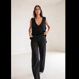 Sabo Skirt Black Wide Leg Tank Set